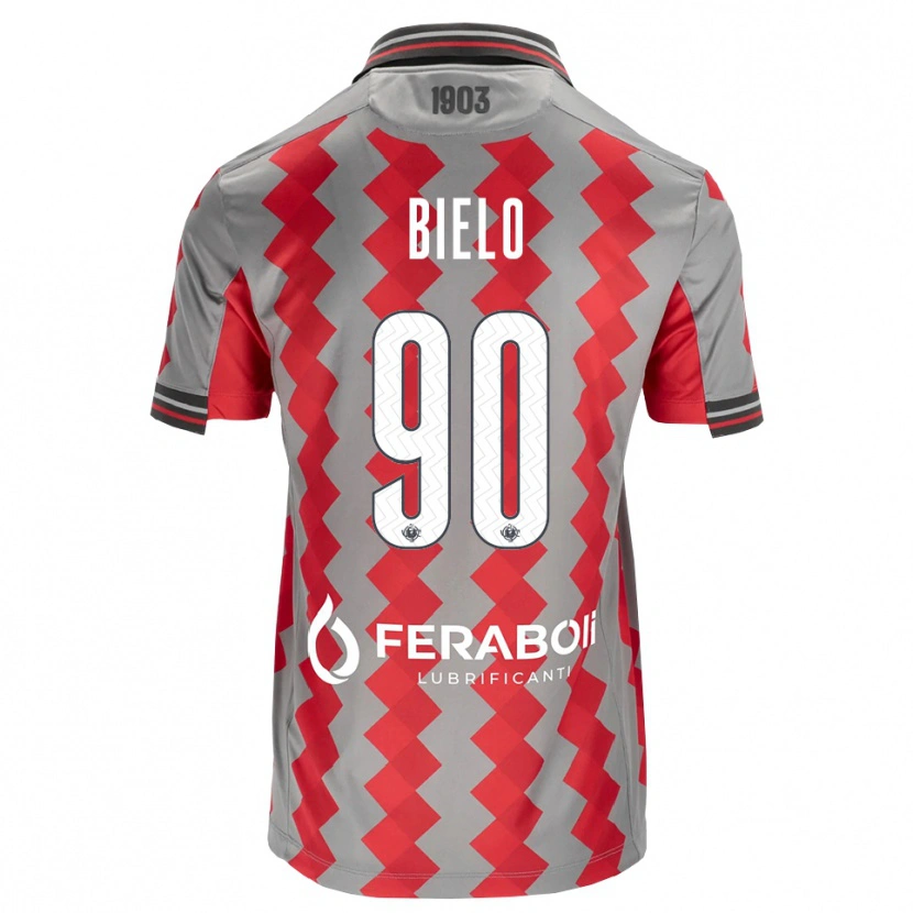 Danxen Mænd Manu Bielo #90 Grå Rød Hvid Hjemmebane Spillertrøjer 2026/27 Trøje T-Shirt