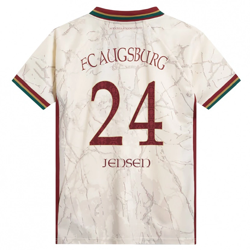 Danxen Mænd Fredrik Jensen #24 Grøn Ris Hvid Bordeaux Hjemmebane Spillertrøjer 2026/27 Trøje T-Shirt