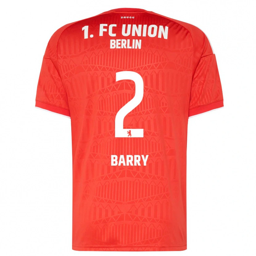 Danxen Mænd Sadou Barry #2 Rød Hvid Hjemmebane Spillertrøjer 2026/27 Trøje T-Shirt