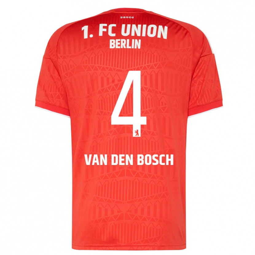 Danxen Mænd Zeno Van Den Bosch #4 Rød Hvid Hjemmebane Spillertrøjer 2026/27 Trøje T-Shirt