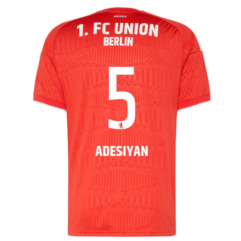 Danxen Mænd Olufemi Adesiyan #5 Rød Hvid Hjemmebane Spillertrøjer 2026/27 Trøje T-Shirt