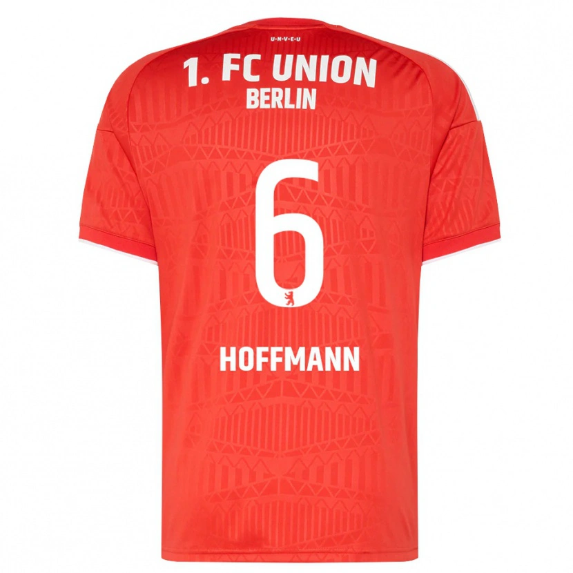 Danxen Mænd Finn Hoffmann #6 Rød Hvid Hjemmebane Spillertrøjer 2026/27 Trøje T-Shirt