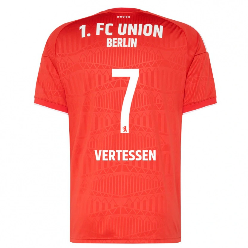 Danxen Mænd Yorbe Vertessen #7 Rød Hvid Hjemmebane Spillertrøjer 2026/27 Trøje T-Shirt