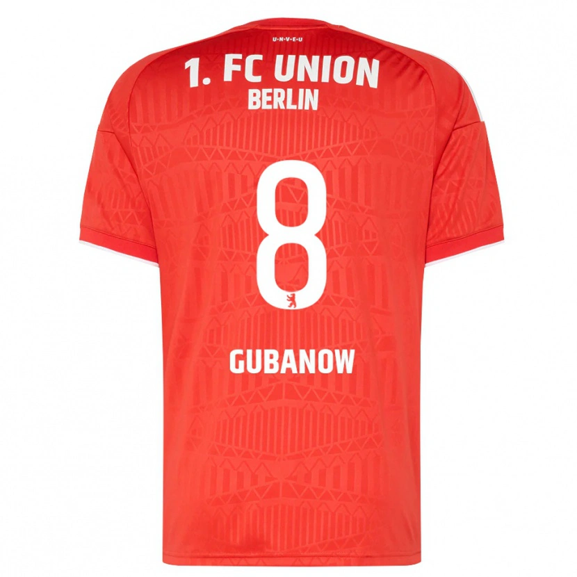 Danxen Mænd Oskar Gubanow #8 Rød Hvid Hjemmebane Spillertrøjer 2026/27 Trøje T-Shirt