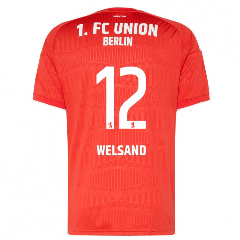 Danxen Mænd Oskar Welsand #12 Rød Hvid Hjemmebane Spillertrøjer 2026/27 Trøje T-Shirt