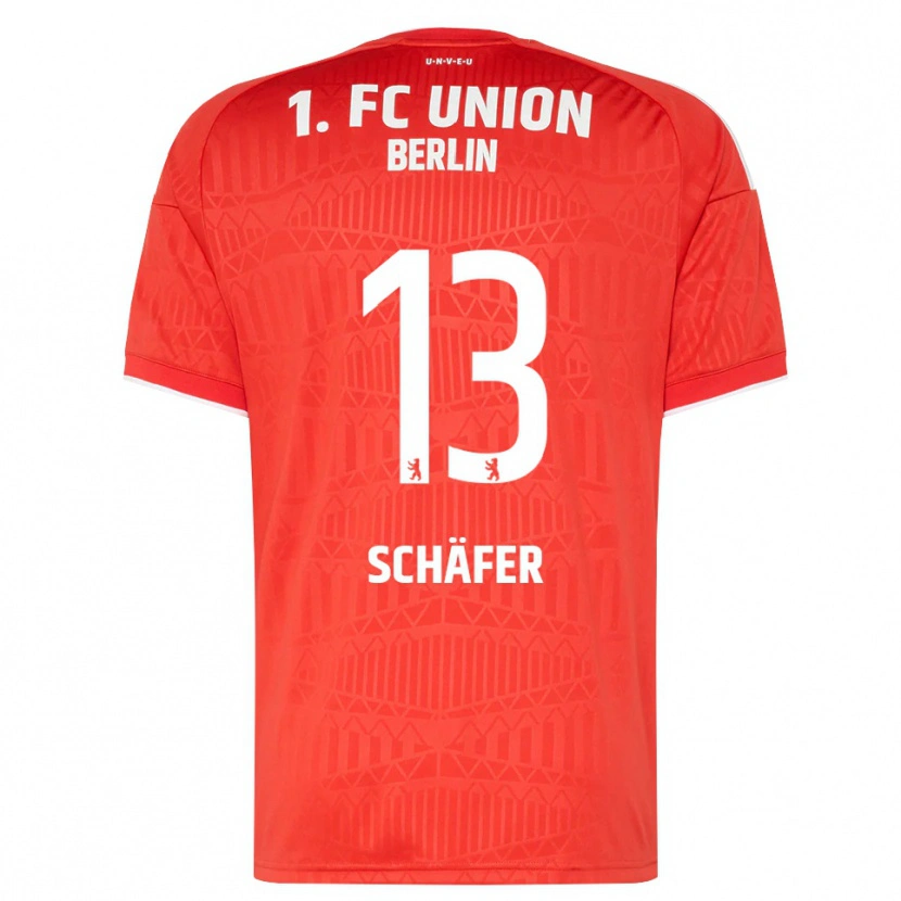 Danxen Mænd András Schäfer #13 Rød Hvid Hjemmebane Spillertrøjer 2026/27 Trøje T-Shirt