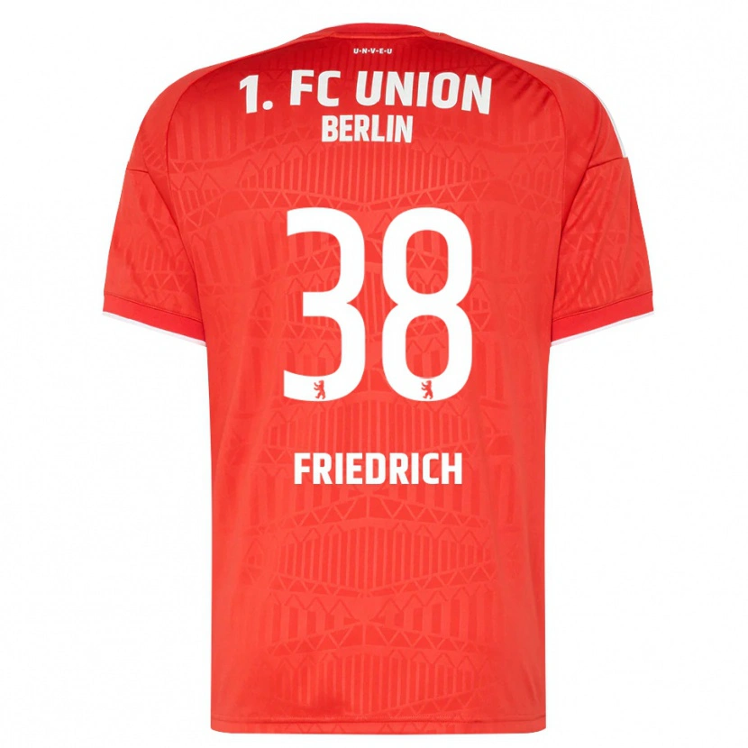 Danxen Mænd Julien Friedrich #38 Rød Hvid Hjemmebane Spillertrøjer 2026/27 Trøje T-Shirt