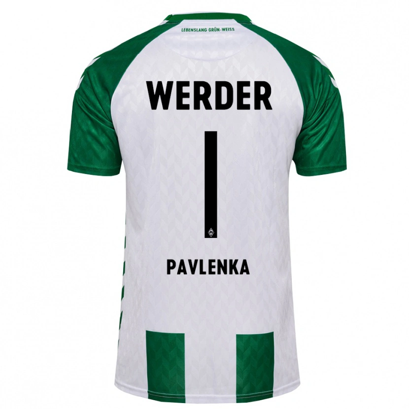 Danxen Mænd Jiri Pavlenka #1 Grøn Hvid Hjemmebane Spillertrøjer 2026/27 Trøje T-Shirt