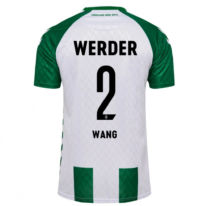 Danxen Mænd Bowen Wang #2 Grøn Hvid Hjemmebane Spillertrøjer 2026/27 Trøje T-Shirt