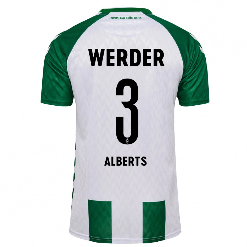 Danxen Mænd Christopher Alberts #3 Grøn Hvid Hjemmebane Spillertrøjer 2026/27 Trøje T-Shirt
