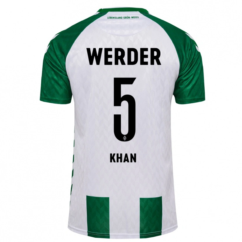 Danxen Mænd Waleed Khan #5 Grøn Hvid Hjemmebane Spillertrøjer 2026/27 Trøje T-Shirt