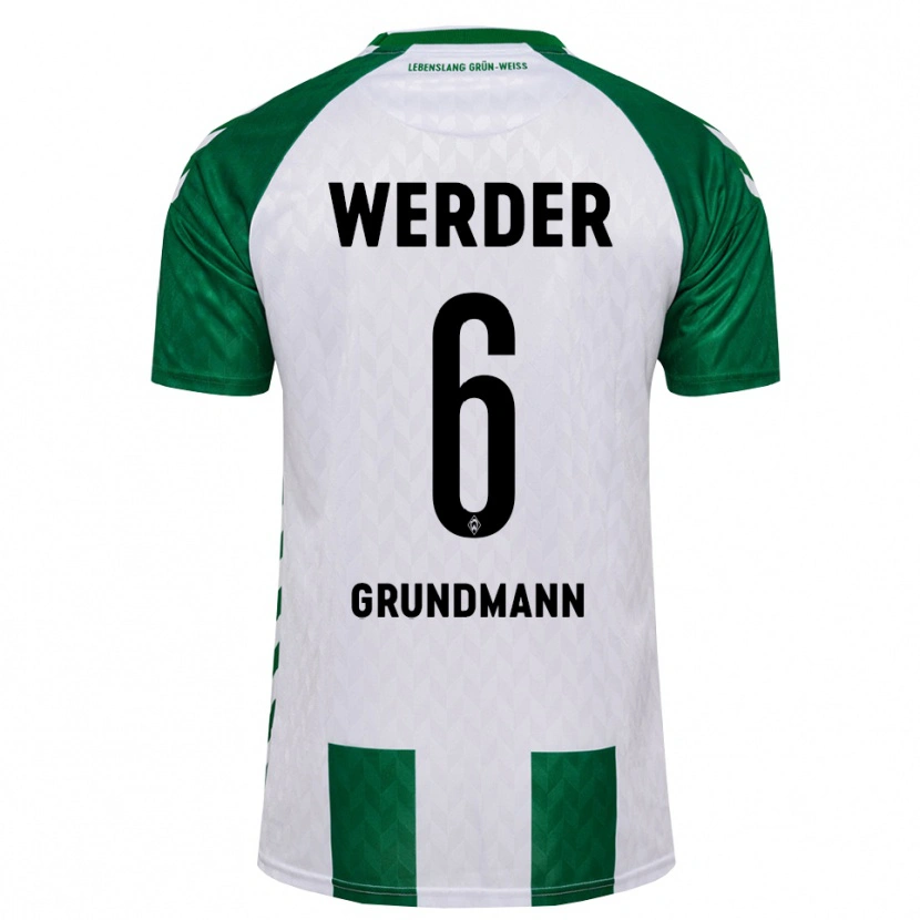 Danxen Mænd Mattes Grundmann #6 Grøn Hvid Hjemmebane Spillertrøjer 2026/27 Trøje T-Shirt