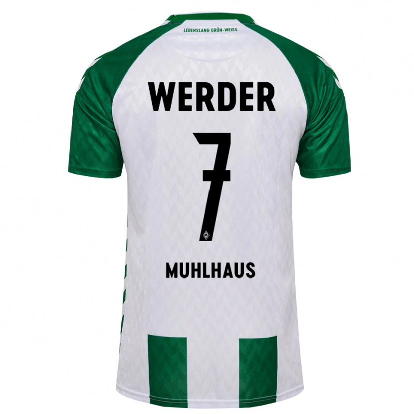 Danxen Mænd Larissa Mühlhaus #7 Grøn Hvid Hjemmebane Spillertrøjer 2026/27 Trøje T-Shirt