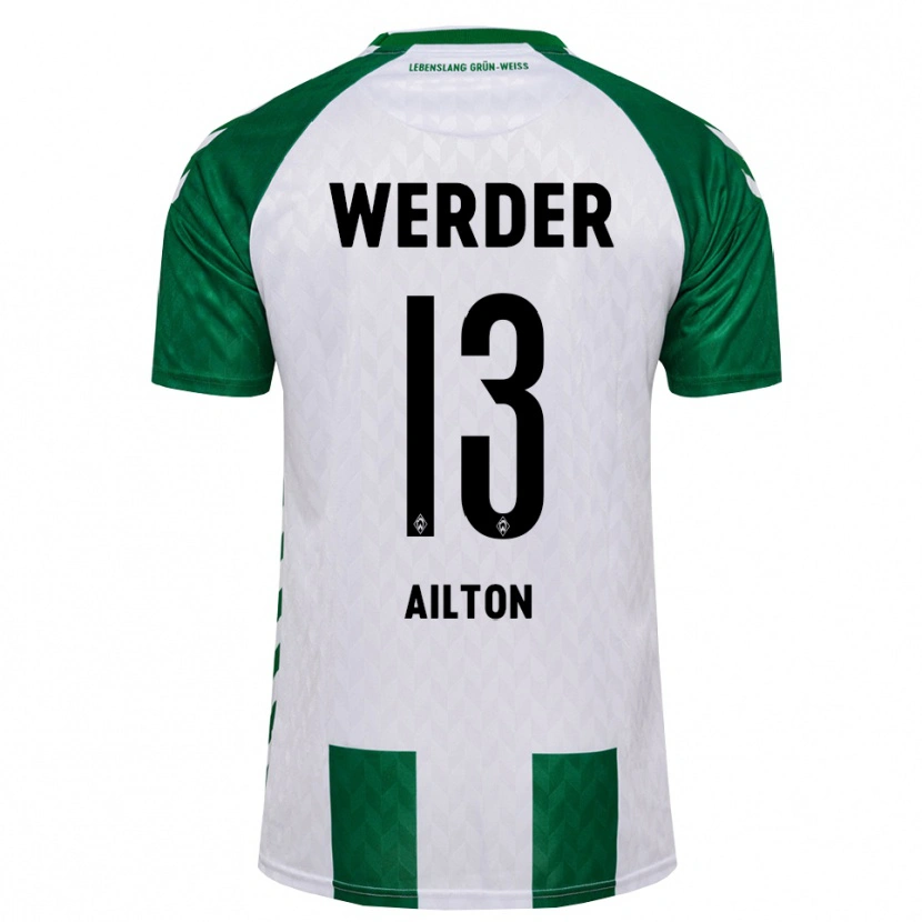 Danxen Mænd Ailton Ramon Goncalves Rodriguez #13 Grøn Hvid Hjemmebane Spillertrøjer 2026/27 Trøje T-Shirt