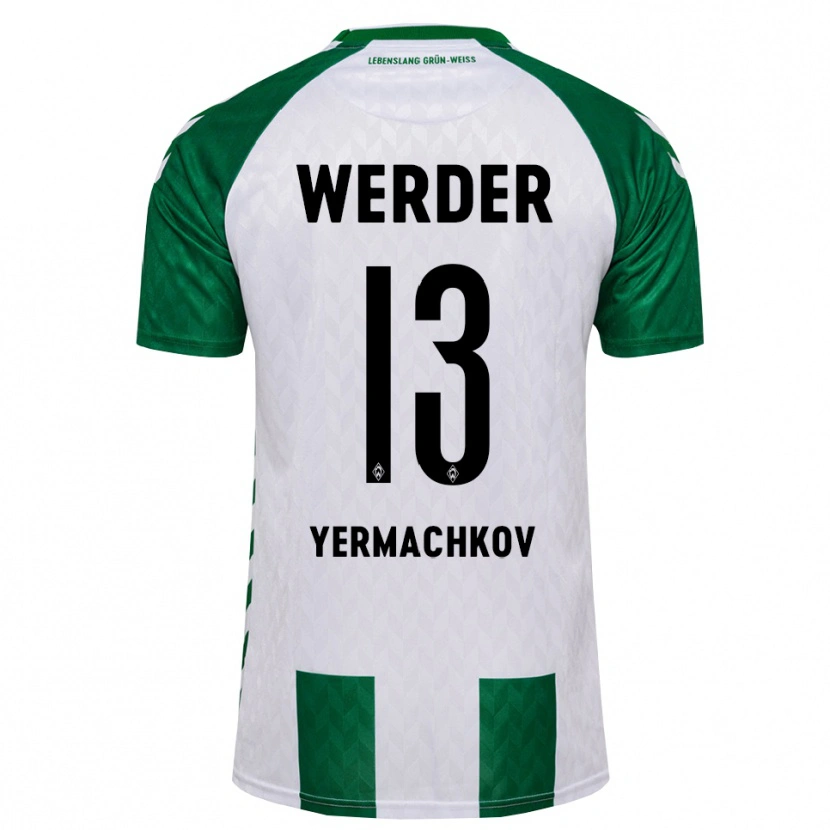 Danxen Mænd Ivan Yermachkov #13 Grøn Hvid Hjemmebane Spillertrøjer 2026/27 Trøje T-Shirt