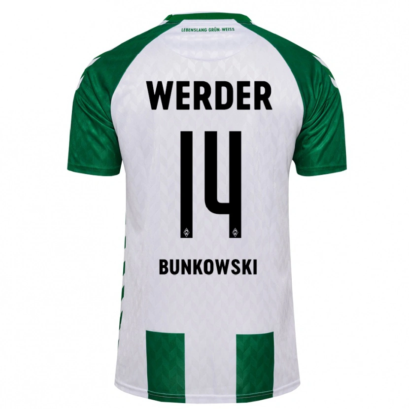 Danxen Mænd Paul Bunkowski #14 Grøn Hvid Hjemmebane Spillertrøjer 2026/27 Trøje T-Shirt