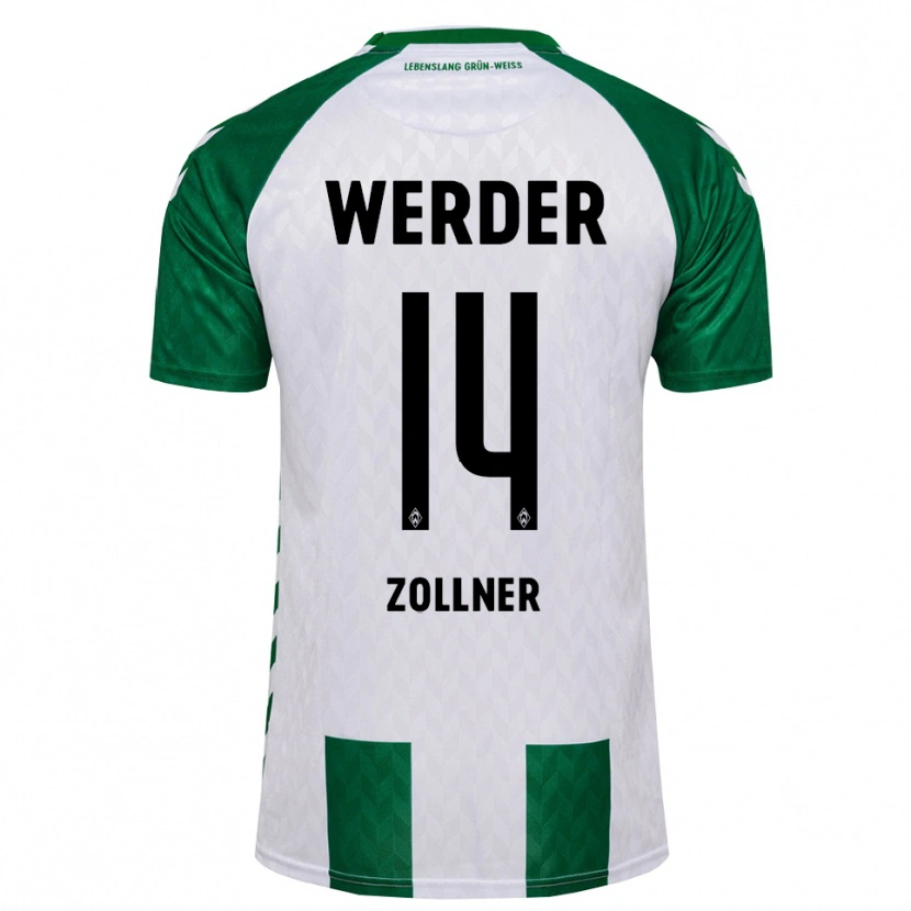 Danxen Mænd Adrian Zollner #14 Grøn Hvid Hjemmebane Spillertrøjer 2026/27 Trøje T-Shirt