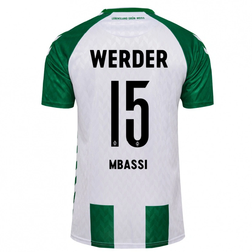 Danxen Mænd Mario Mbassi #15 Grøn Hvid Hjemmebane Spillertrøjer 2026/27 Trøje T-Shirt