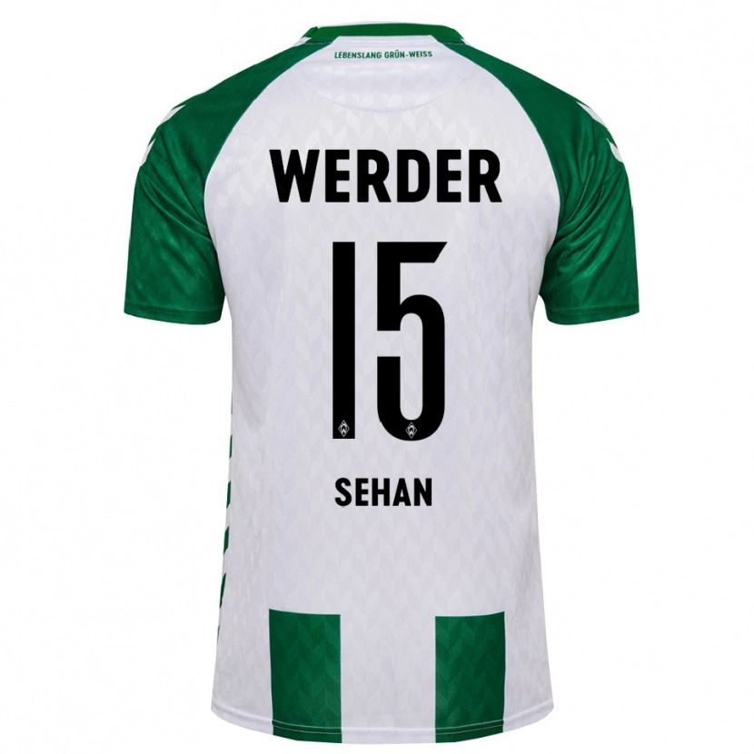 Danxen Mænd Jasmin Sehan #15 Grøn Hvid Hjemmebane Spillertrøjer 2026/27 Trøje T-Shirt