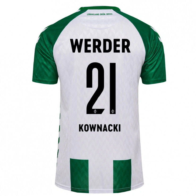 Danxen Mænd Dawid Kownacki #21 Grøn Hvid Hjemmebane Spillertrøjer 2026/27 Trøje T-Shirt