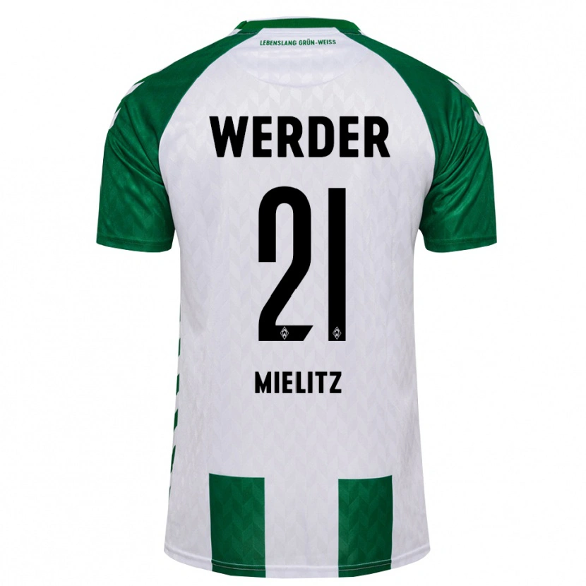 Danxen Mænd Sebastian Mielitz #21 Grøn Hvid Hjemmebane Spillertrøjer 2026/27 Trøje T-Shirt