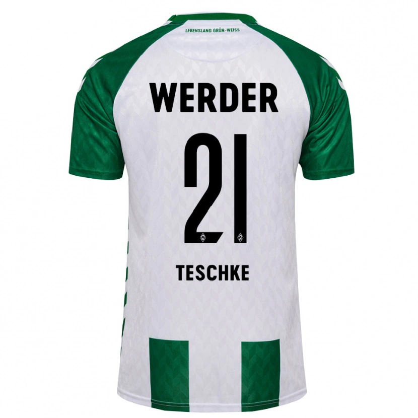 Danxen Mænd Tim Teschke #21 Grøn Hvid Hjemmebane Spillertrøjer 2026/27 Trøje T-Shirt
