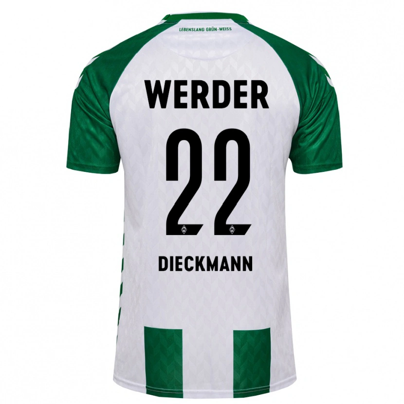 Danxen Mænd Rieke Dieckmann #22 Grøn Hvid Hjemmebane Spillertrøjer 2026/27 Trøje T-Shirt