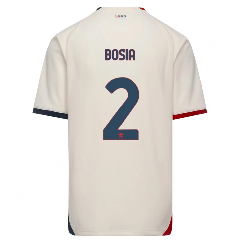 Danxen Mænd Davide Bosia #2 Off-White Rød Udebane Spillertrøjer 2026/27 Trøje T-Shirt