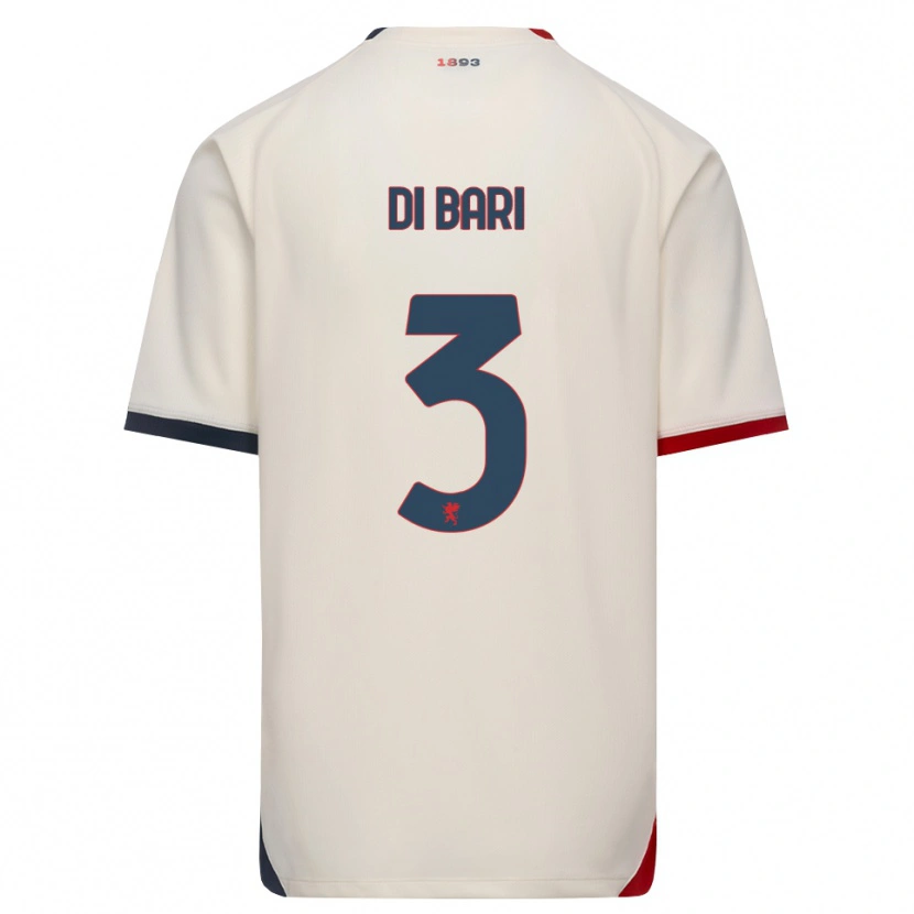 Danxen Mænd Martina Di Bari #3 Off-White Rød Udebane Spillertrøjer 2026/27 Trøje T-Shirt