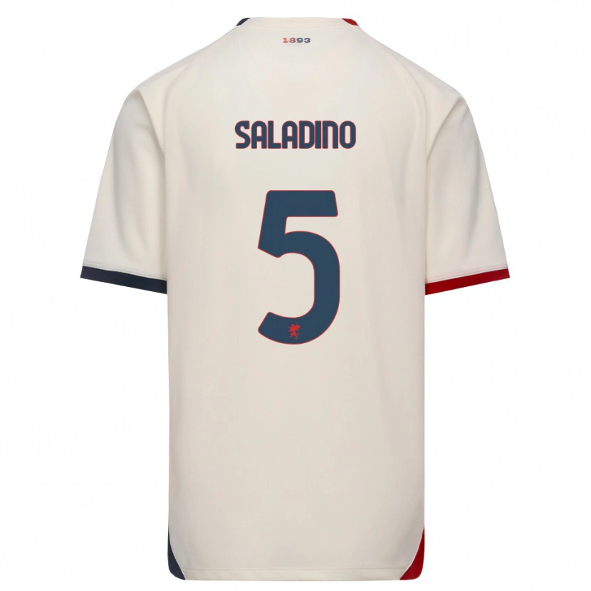 Danxen Mænd Luca Saladino #5 Off-White Rød Udebane Spillertrøjer 2026/27 Trøje T-Shirt