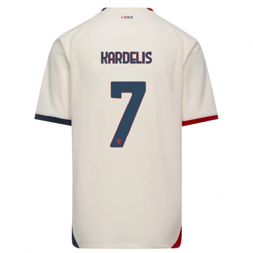 Danxen Mænd Rojus Kardelis #7 Off-White Rød Udebane Spillertrøjer 2026/27 Trøje T-Shirt