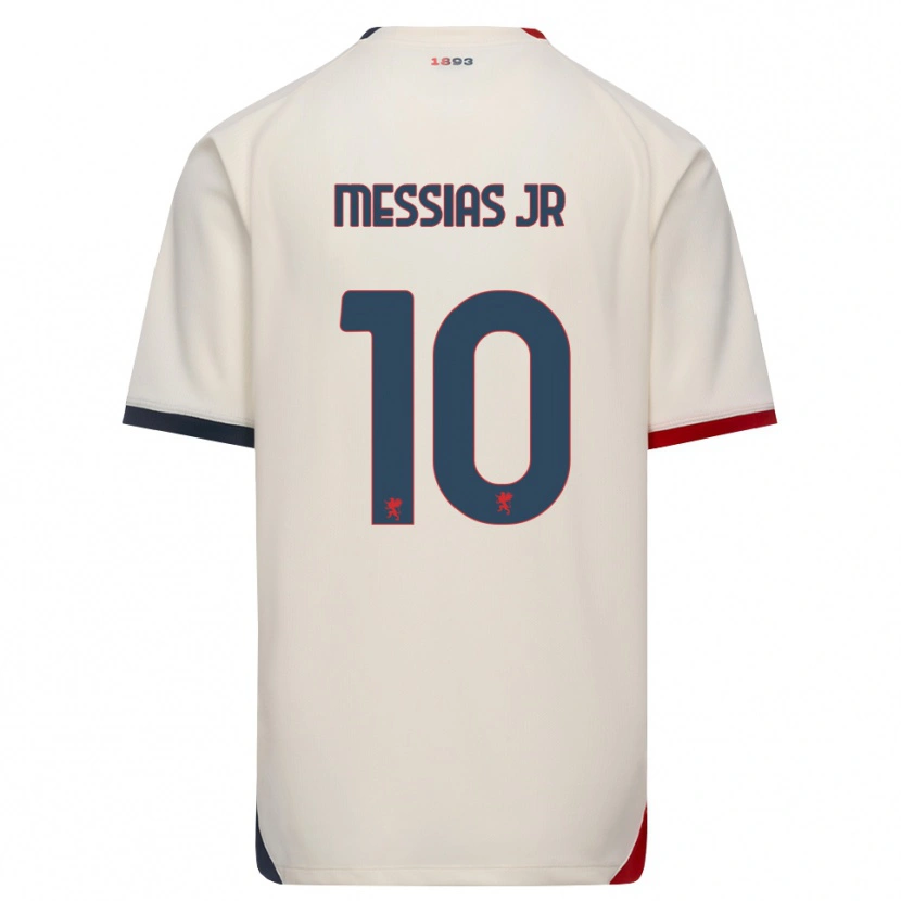 Danxen Mænd Junior Messias #10 Off-White Rød Udebane Spillertrøjer 2026/27 Trøje T-Shirt