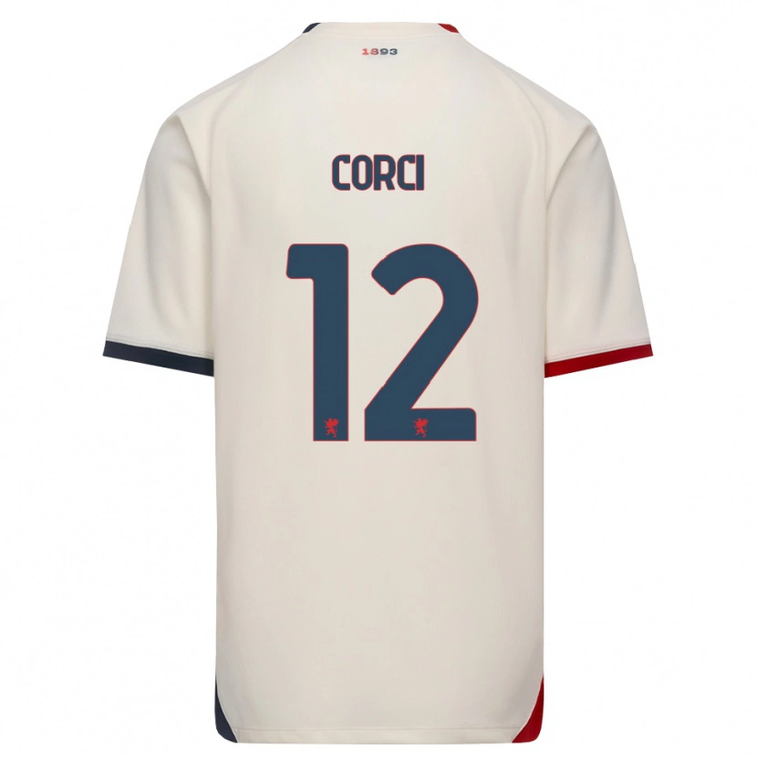 Danxen Mænd Tommaso Corci #12 Off-White Rød Udebane Spillertrøjer 2026/27 Trøje T-Shirt