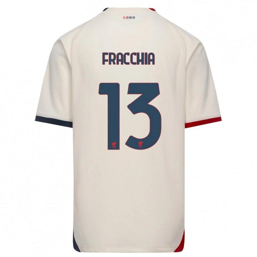 Danxen Mænd Jacopo Fracchia #13 Off-White Rød Udebane Spillertrøjer 2026/27 Trøje T-Shirt