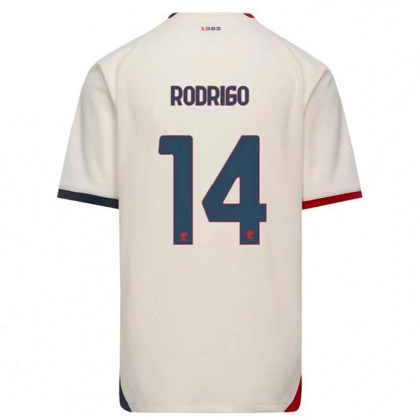 Danxen Mænd Rodrigo Delgado De Albuquerque #14 Off-White Rød Udebane Spillertrøjer 2026/27 Trøje T-Shirt