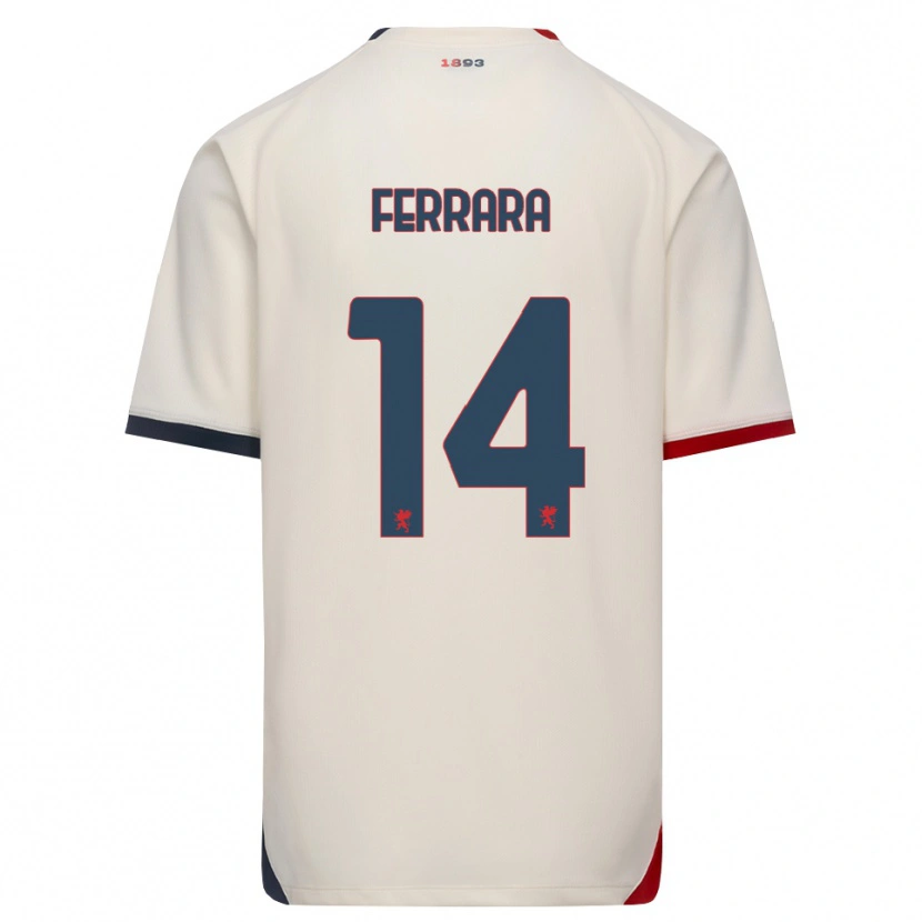 Danxen Mænd Anastasia Ferrara #14 Off-White Rød Udebane Spillertrøjer 2026/27 Trøje T-Shirt