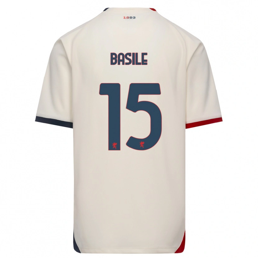 Danxen Mænd Cosimo Basile #15 Off-White Rød Udebane Spillertrøjer 2026/27 Trøje T-Shirt