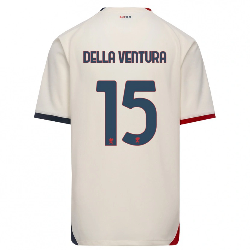 Danxen Mænd Lorenzo Della Ventura #15 Off-White Rød Udebane Spillertrøjer 2026/27 Trøje T-Shirt