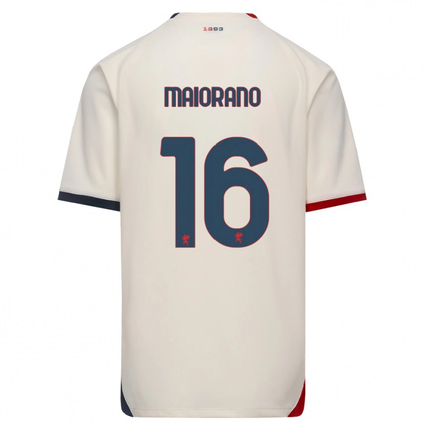 Danxen Mænd Francesco Maiorano #16 Off-White Rød Udebane Spillertrøjer 2026/27 Trøje T-Shirt