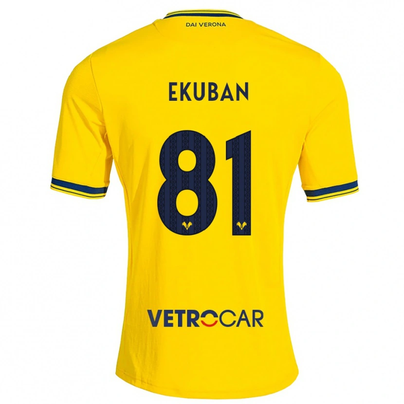 Danxen Mænd Caleb Ekuban #81 Gul Rød Udebane Spillertrøjer 2026/27 Trøje T-Shirt