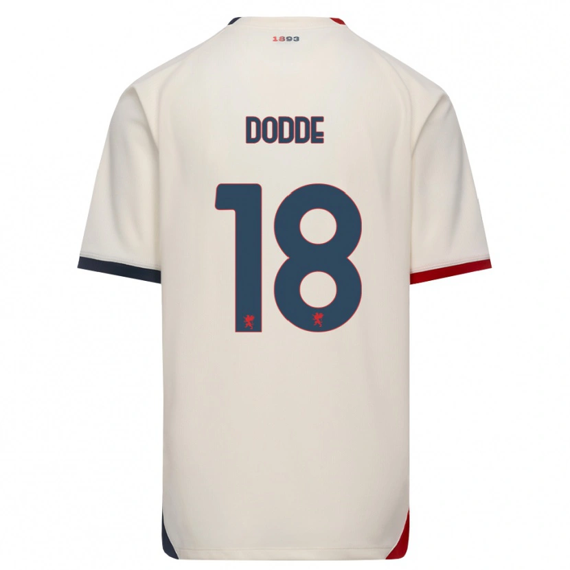 Danxen Mænd Filippo Dodde #18 Off-White Rød Udebane Spillertrøjer 2026/27 Trøje T-Shirt