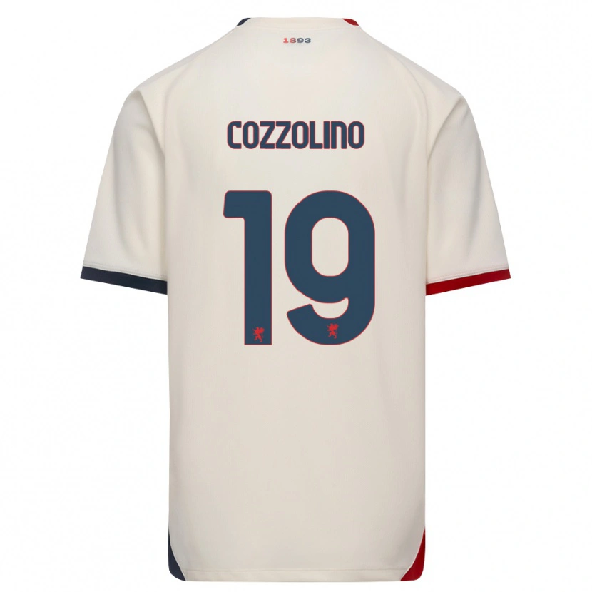 Danxen Mænd Carmine Cozzolino #19 Off-White Rød Udebane Spillertrøjer 2026/27 Trøje T-Shirt