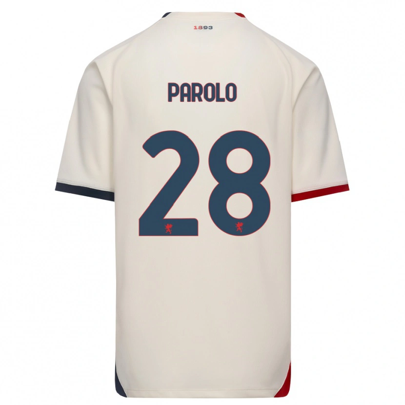 Danxen Mænd Lucrezia Parolo #28 Off-White Rød Udebane Spillertrøjer 2026/27 Trøje T-Shirt