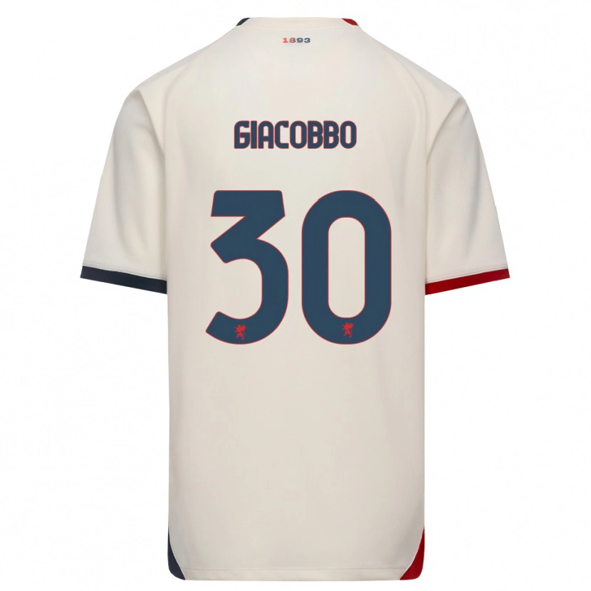 Danxen Mænd Giulia Giacobbo #30 Off-White Rød Udebane Spillertrøjer 2026/27 Trøje T-Shirt