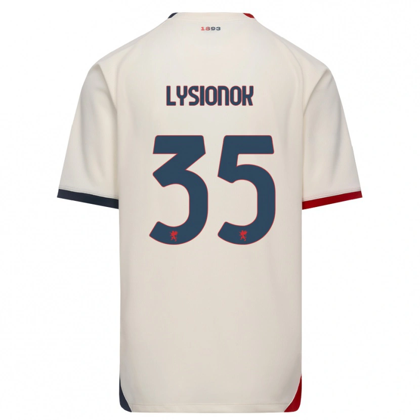 Danxen Mænd Ernestas Lysionok #35 Off-White Rød Udebane Spillertrøjer 2026/27 Trøje T-Shirt