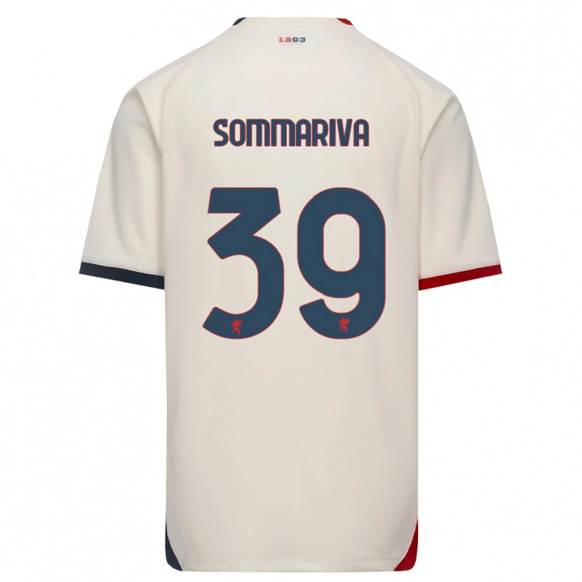 Danxen Mænd Daniele Sommariva #39 Off-White Rød Udebane Spillertrøjer 2026/27 Trøje T-Shirt