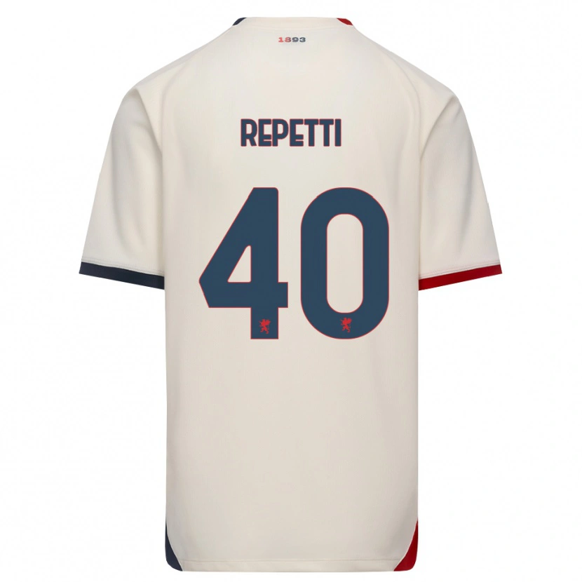 Danxen Mænd Chiara Repetti #40 Off-White Rød Udebane Spillertrøjer 2026/27 Trøje T-Shirt