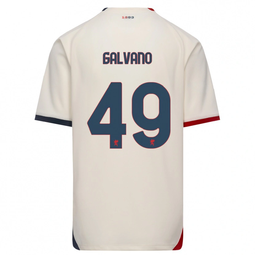 Danxen Mænd Cristian Galvano #49 Off-White Rød Udebane Spillertrøjer 2026/27 Trøje T-Shirt