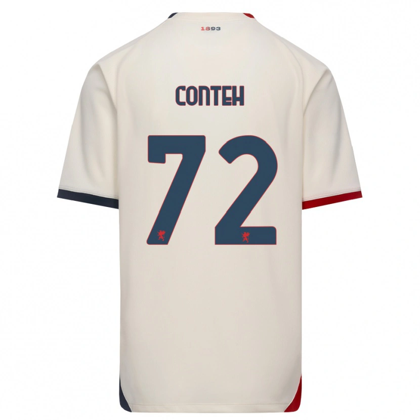 Danxen Mænd Seediya Conteh #72 Off-White Rød Udebane Spillertrøjer 2026/27 Trøje T-Shirt