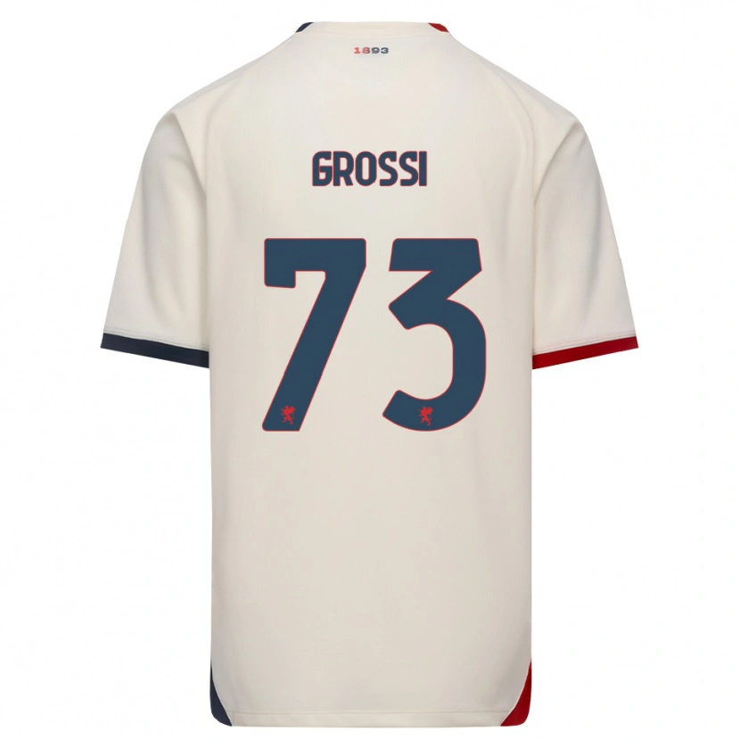 Danxen Mænd Jacopo Grossi #73 Off-White Rød Udebane Spillertrøjer 2026/27 Trøje T-Shirt